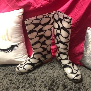 Coach Rain Boots (Clear/Black/White)